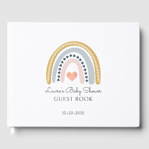 Livre D'or Boho Watercolor Rainbow Girl Baby shower