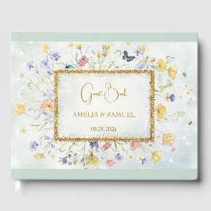 Livre D'or Boho Wildflower Rustique mariage vert