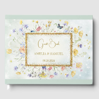 Livre D'or Boho Wildflower Rustique mariage vert