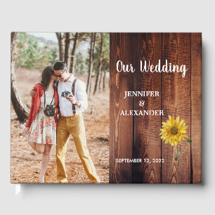 Livre D'or Bois de grange rustique photo mariage campagnard d