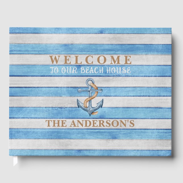 Livre D'or Bois rustique Grandes Nautiques Famille Maison de  (Recto)