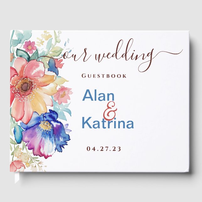Livre D'or Bold Floral Wedding  (Recto)