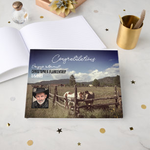 Livre D'or Bonne retraite Rurale Chevaux de scène Photo Custo