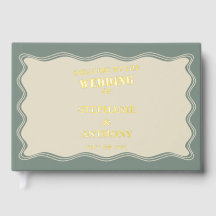Bordure ondulée vintage inspirée sur Mariage vert