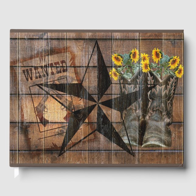 Livre D'or Bottes Russe Texas Star Western Pistol Cowboy (Recto)