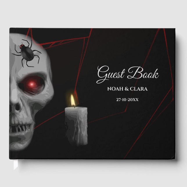 Livre D'or Bougie d'araignée gothique - Halloween Moody foncé (Recto)
