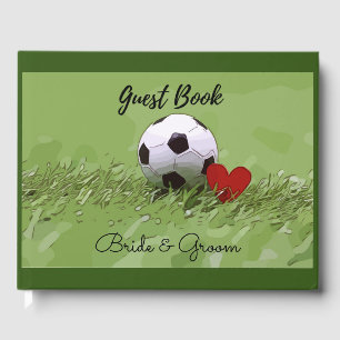 Livre D'or Boule de football avec coeur rouge sur mariage ver