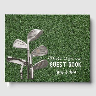 Livre D'or Boule de golf sur l'herbe verte s'il vous plaît si