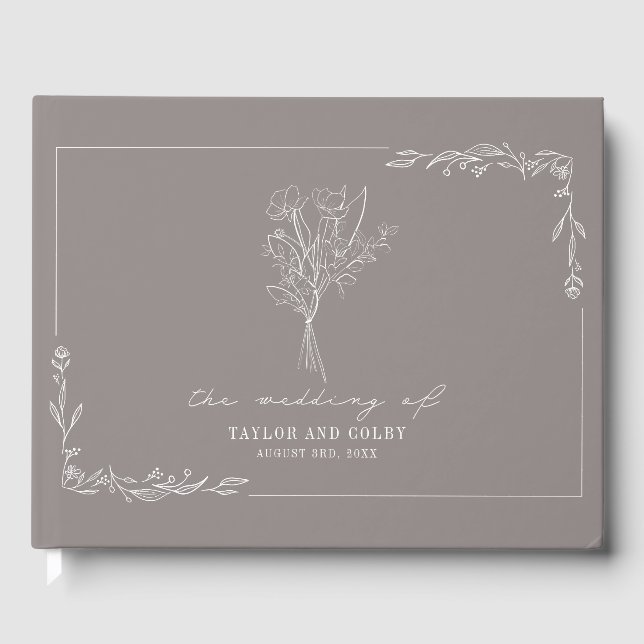 Livre D'or Bouquet Amethyst Grey Mariage (Recto)
