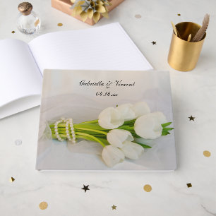 Livre D'or Bouquet blanc Tulip Mariage de printemps