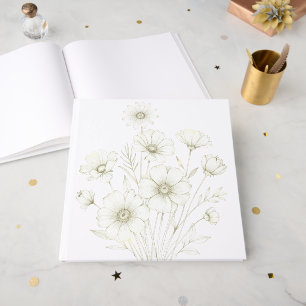 Livre D'or Bouquet délicat de cosmos en ligne gracieuse