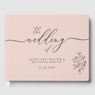 Livre D'or Bouquet floral botanique mignon rose