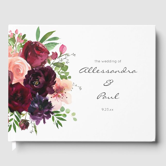 Livre D'or Bourgogne et rose pâle (Recto)