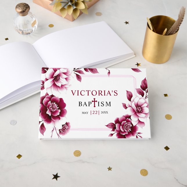 Livre D'or Bourgogne et triple frontière fille Baptême (Recto ouvert)