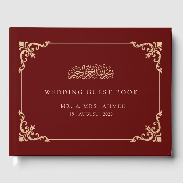 Livre D'or Bourgogne Nikah Mariage musulman islamique (Recto)