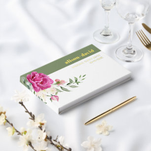 Livre D'or Branche Eucalyptus rose fleurs feuille mariage