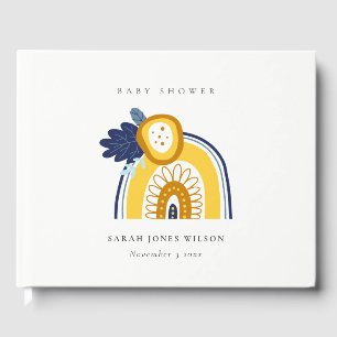Livre D'or Bright Yellow Navy Boho Flora Rainbow Baby shower