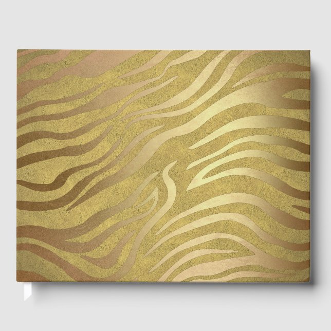 Livre D'or Bronze d'or Zebra Print Jungle Safari Glam (Recto)