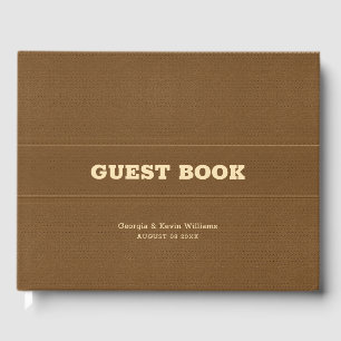 Livre D'or Brown vintage en faux cuir texture Guest Book