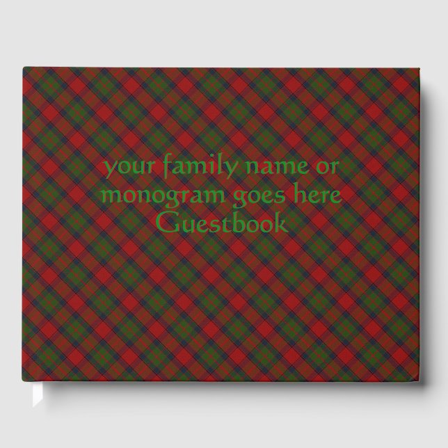 Livre D'or Buccleuch Official Tartan avec monogramme / nom (Recto)