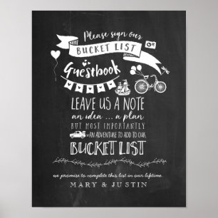 Livre d'or Bucketlist Affiche de mariage