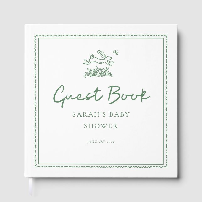 Livre D'or Bunny Rabbit Baby Shower Guest Book (Recto)