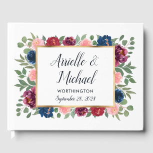 Livre D'or Burgundy Blush Pink Navy Blue Marsala Gold Mariage