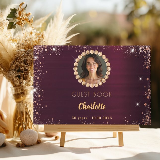 Livre d'or Burgundy diamants photo (Créateur téléchargé)