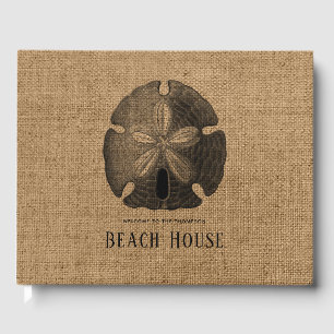 Livre D'or Burlap Sand Dollar Shell Beach House