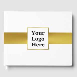 Livre D'or Business White and Gold Votre logo Événement d'ent