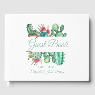 Livre D'or Cactus à points polka aquarelle