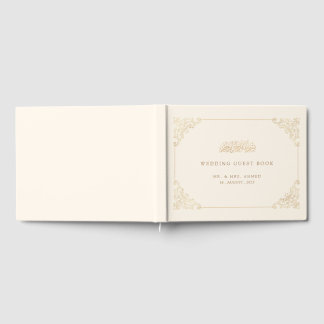 Livre D'or Cadre Baroque Vintage Or Gold Cream Mariage Musulm