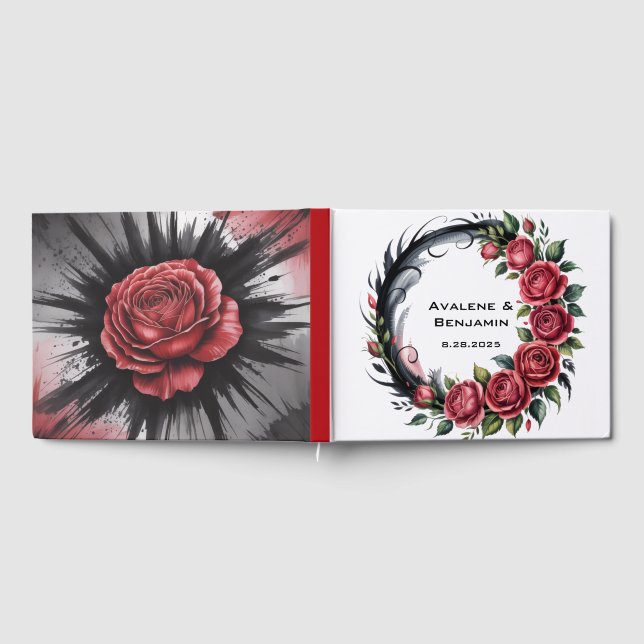 Livre D'or Cadre de mariage Rose Gothique (Complet)