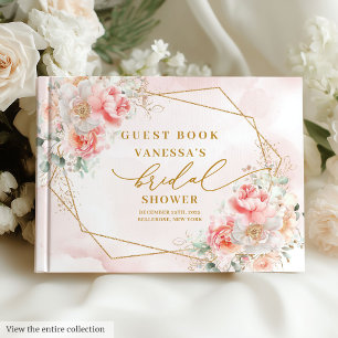 Livre D'or Cadre élégant Boho Pastel Rose Doré pour Baby Show