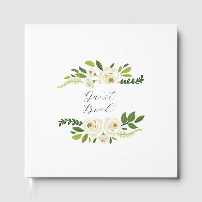 Livre D'or Cadre Floral Rose Blanche Luxe (Recto)