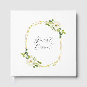 Livre D'or Cadre Floral Rose Blanche Luxe