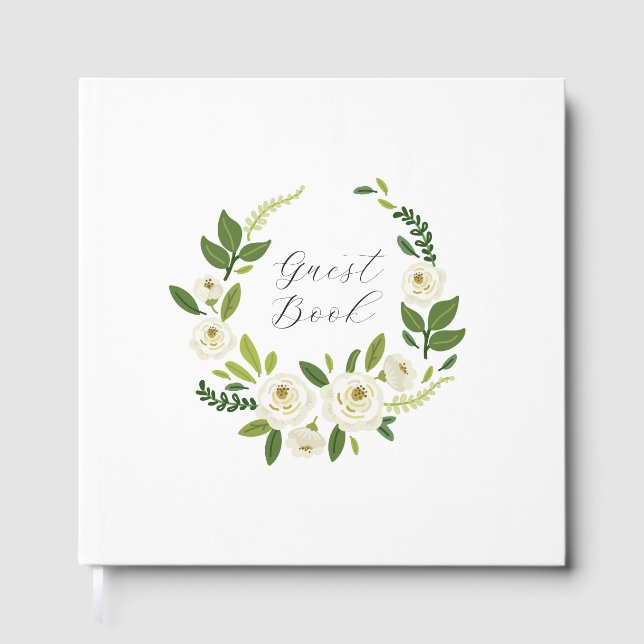 Livre D'or Cadre Floral Rose Blanche Luxe (Recto)