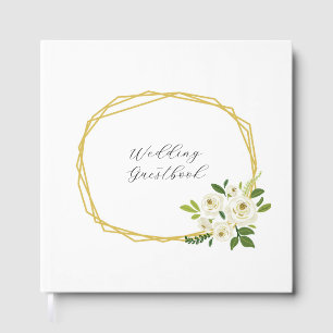 Livre D'or Cadre Floral Rose Blanche Luxueux