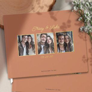 Livre D'or Cadre Or moderne simple avec trois photos en coupl