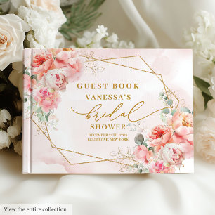 Livre D'or Cadre Rose Gold Bohème Classique pour Enterrement