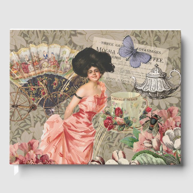 Livre D'or Café Lady Victorian Femme Rose Classy (Recto)