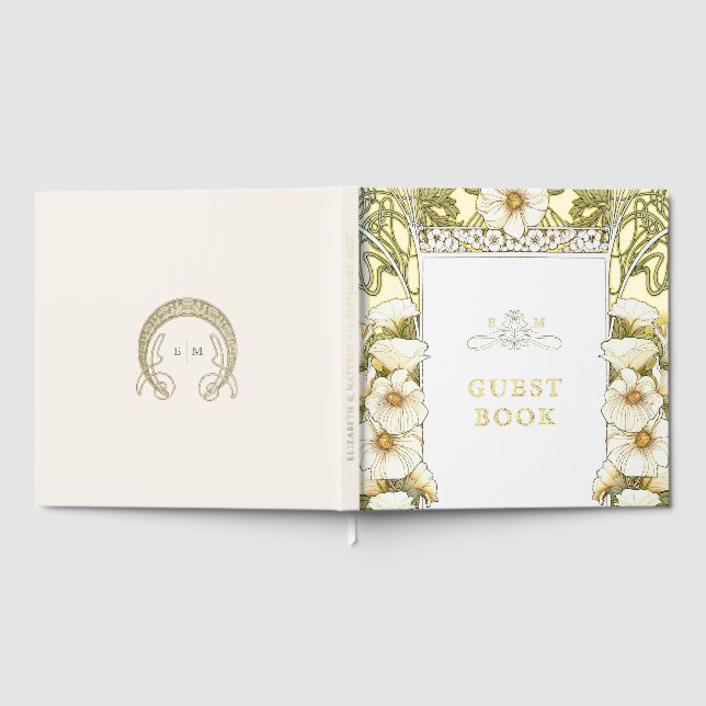 Livre D'or Calla Lily Gold Mariage Art nouveau (Complet)