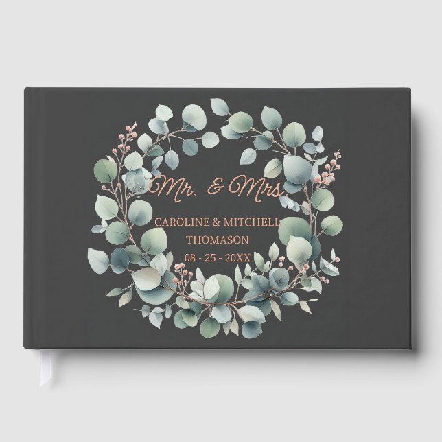 Livre D'or Calligraphie classique personnalisée Couple Names  (Recto)