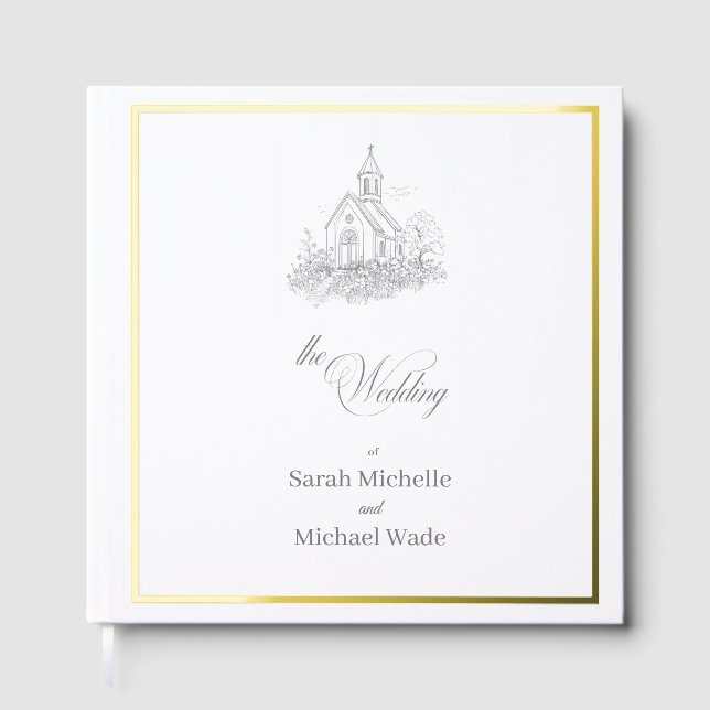 Livre D'or Calligraphie de mariage à l'église (Recto)