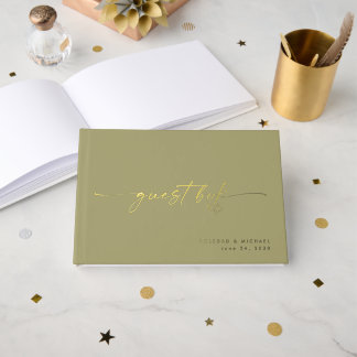 Livre D'or Calligraphie de mariage moderne au script Sage