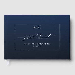 Livre D'or Calligraphie élégante bleu marine