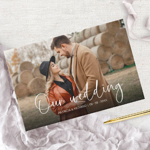 Livre D'or Calligraphie moderne Couple Photo Mariage