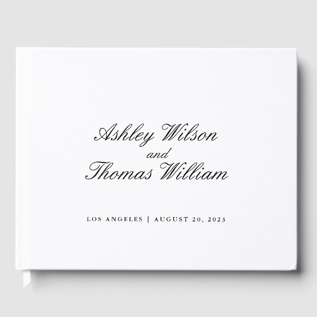 Livre D'or Calligraphie moderne Mariage noir blanc (Recto)