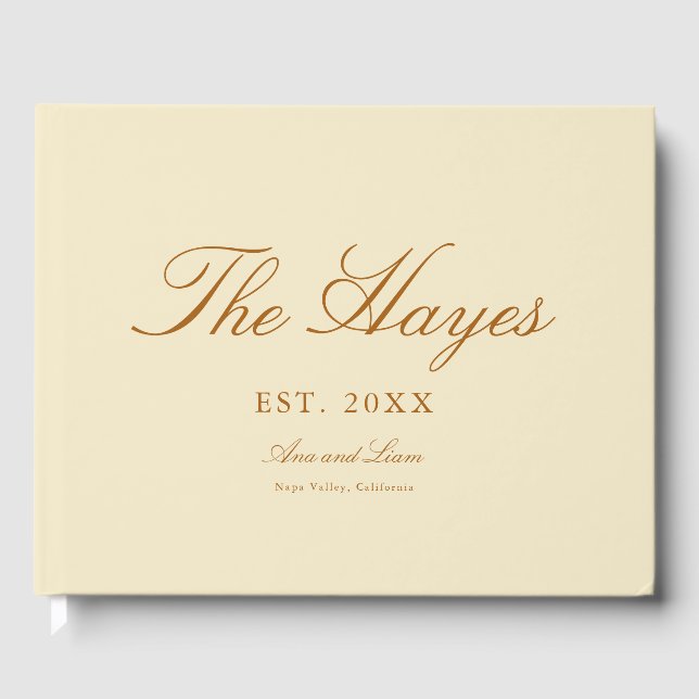 Livre D'or Calligraphie moderne Mariage personnalisé (Recto)