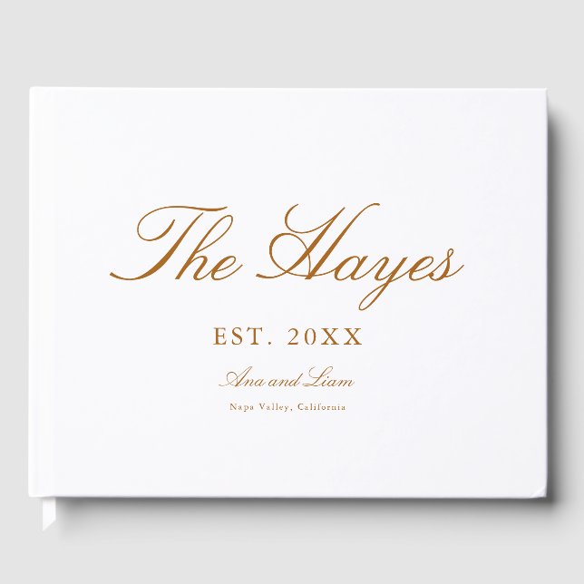 Livre D'or Calligraphie moderne Mariage personnalisé (Recto)